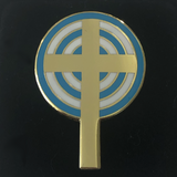 Lapel Pin – "WMOJ Unity Cross" Gold-Tone Cloisonné