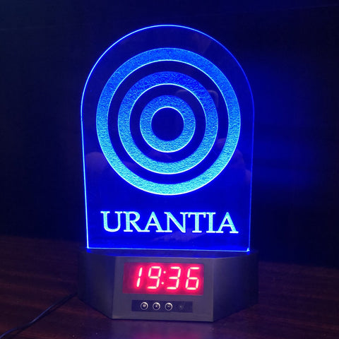 Desk Lamp (Large 10"h x 6"w) 24-Hour LED Digital Clock – "Urantia"